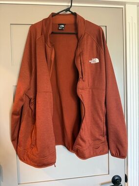 The North Face Men's Fleece Jacket in Rust Orange